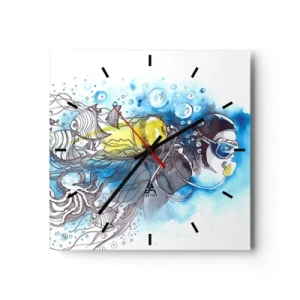 Horloge murale - Pendule murale - Le grand bleu - 40x40 cm