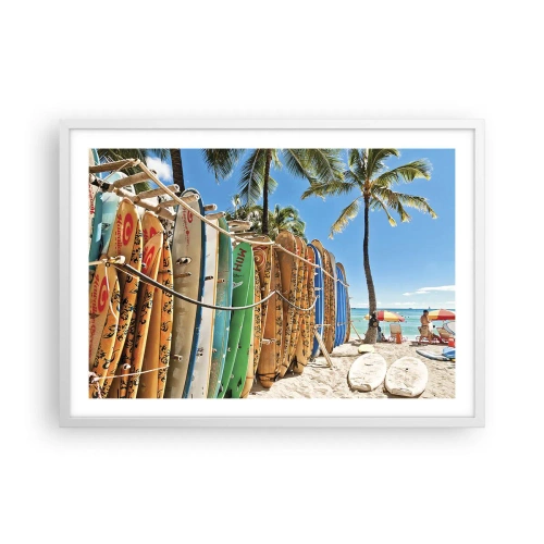 Affiche dans un cadre blanc - Poster - Jeux ensoleillés - 70x50 cm