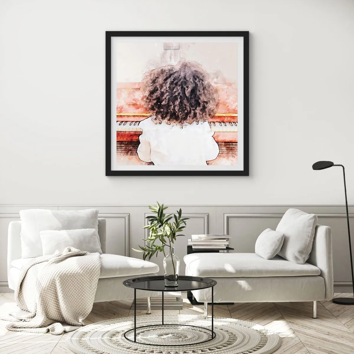 Affiche dans un cadre noir - Poster - Dans un nouveau monde - 50x50 cm