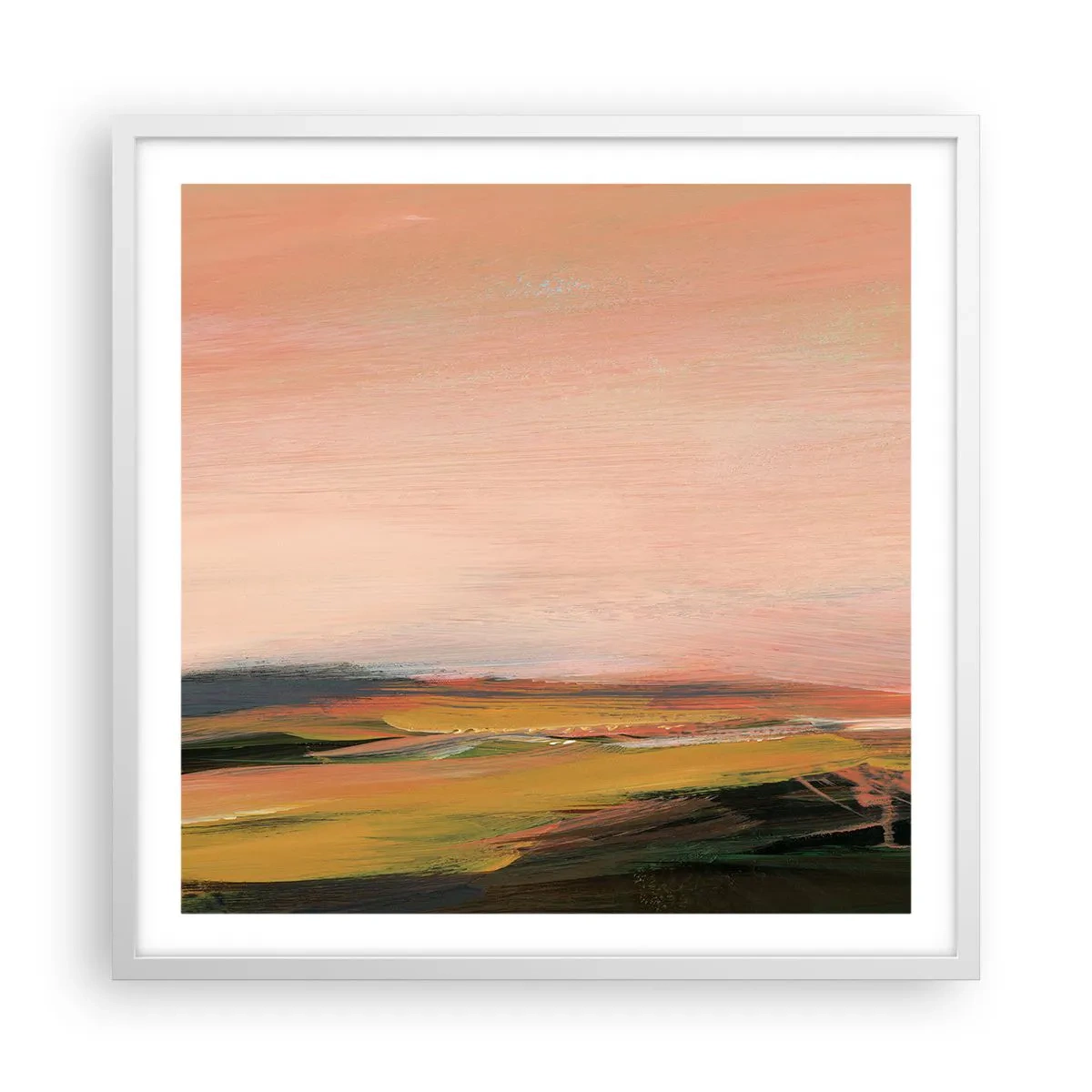 Affiche dans un cadre blanc - Poster - Dans les tons de roses - 60x60 cm