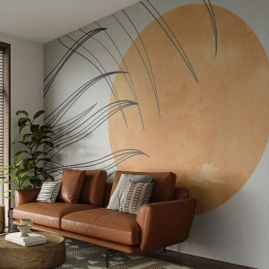 Papier peint sur mesure Premium Sand - Toujours vers le soleil - Soleil, Minimalisme, Morceau