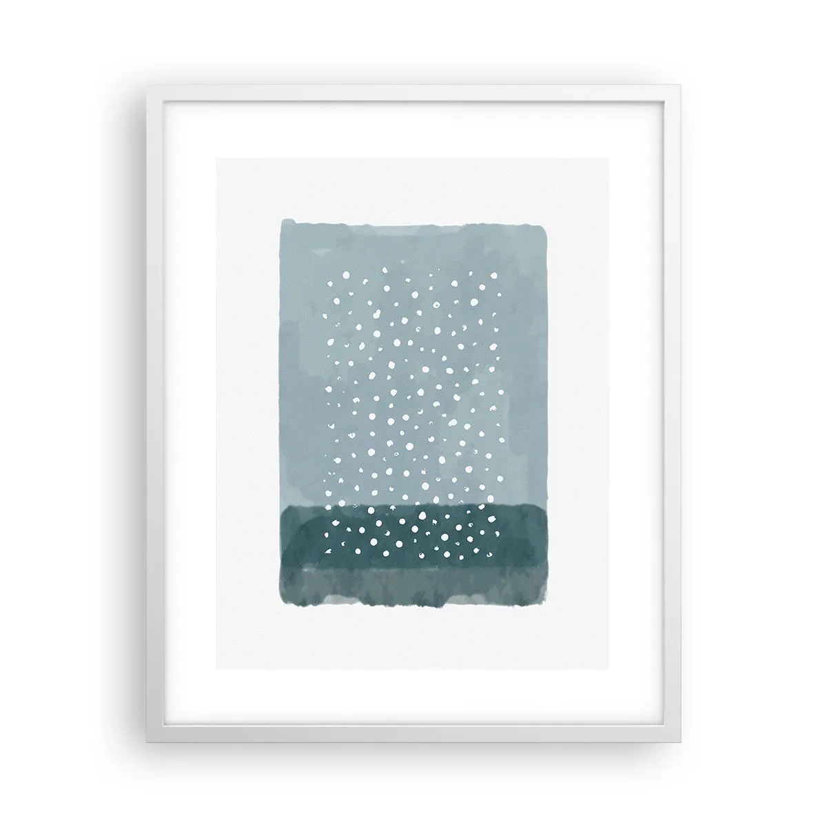 Affiche dans un cadre blanc - Poster - Évolution de bleus - 40x50 cm