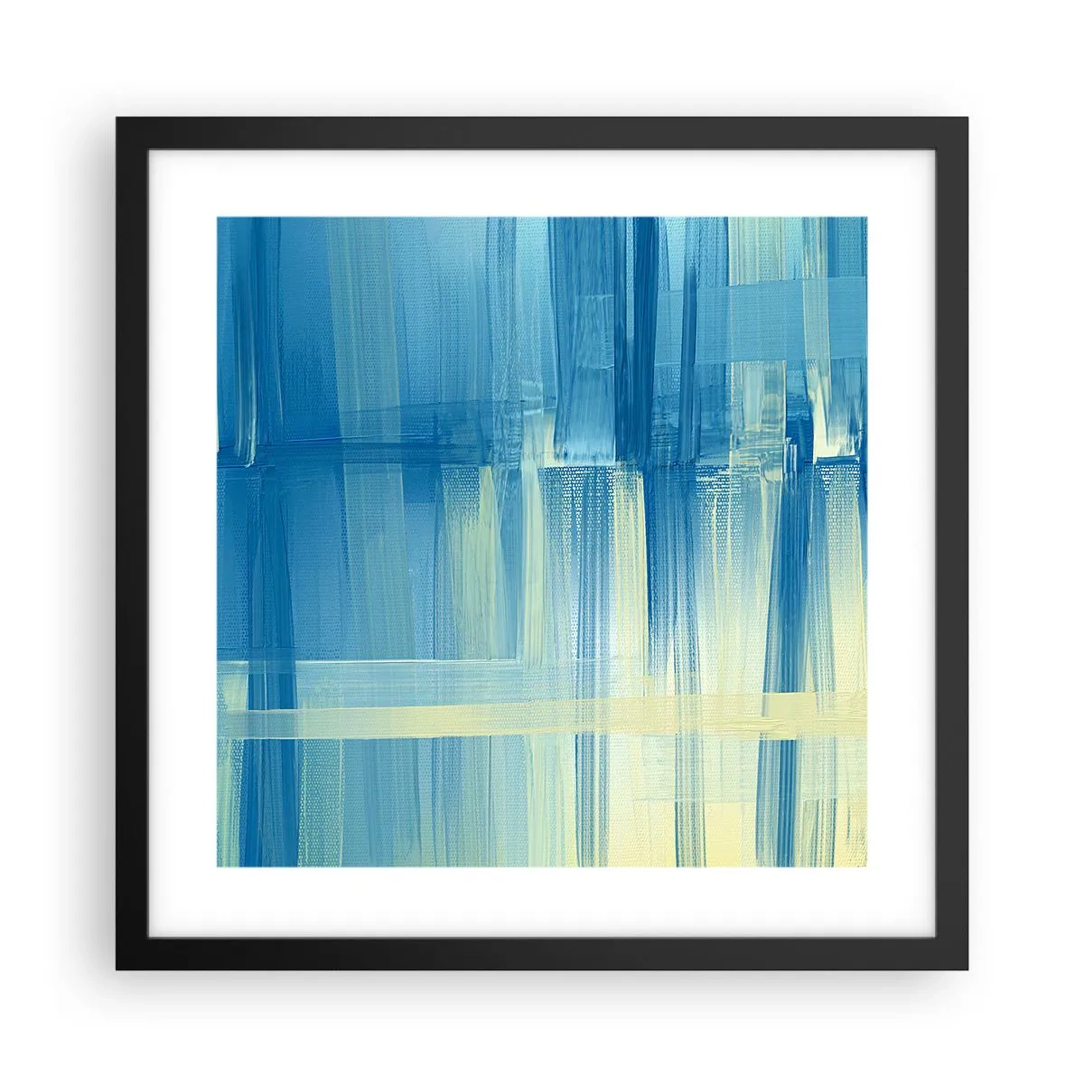 Affiche dans un cadre noir - Poster - Composition en turquoise - 40x40 cm