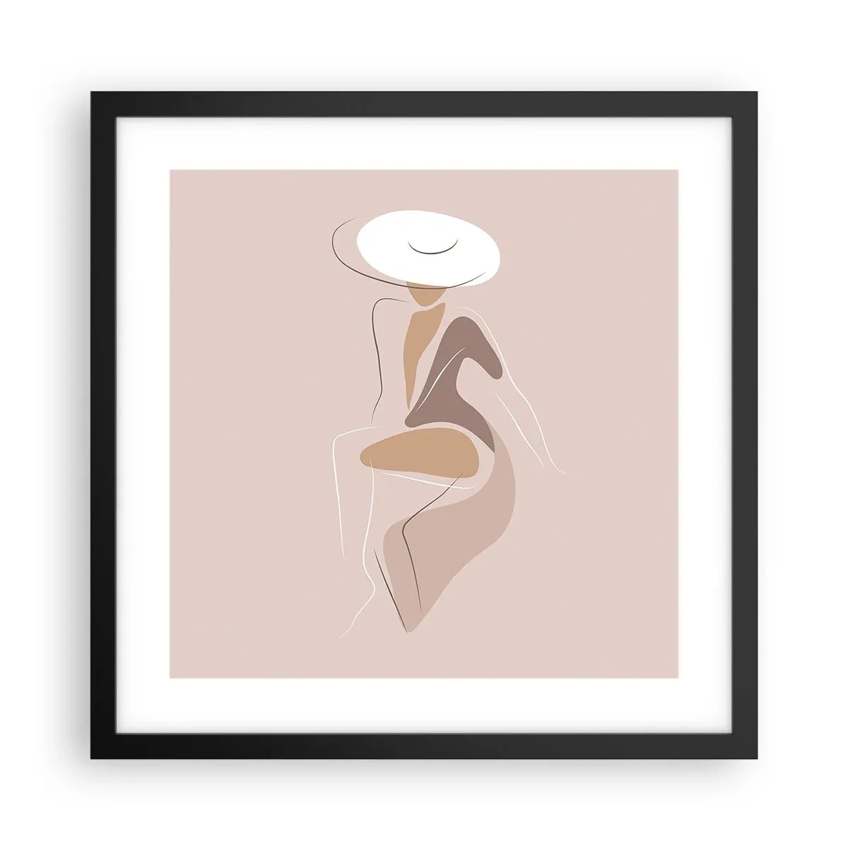 Affiche dans un cadre noir - Poster - Être une dame - 40x40 cm