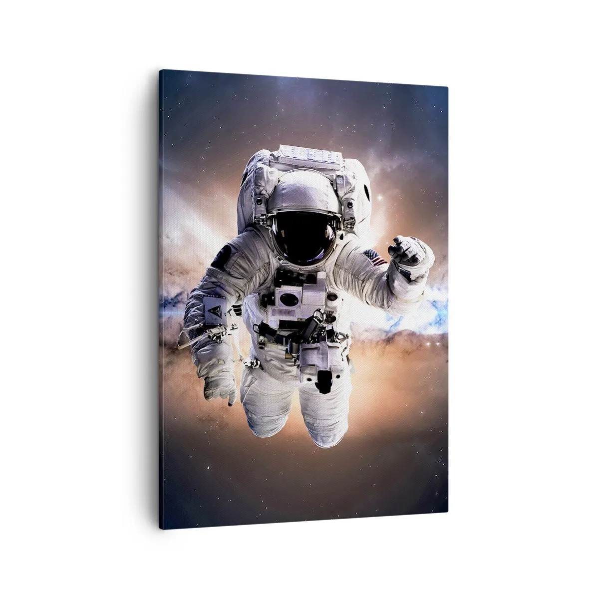 Impression sur toile - Image sur toile - Astronaute dans l'espace - 50x70cm - Salutations de l'espace - Décoration murale moderne pour le salon et la chambre ARTTOR
