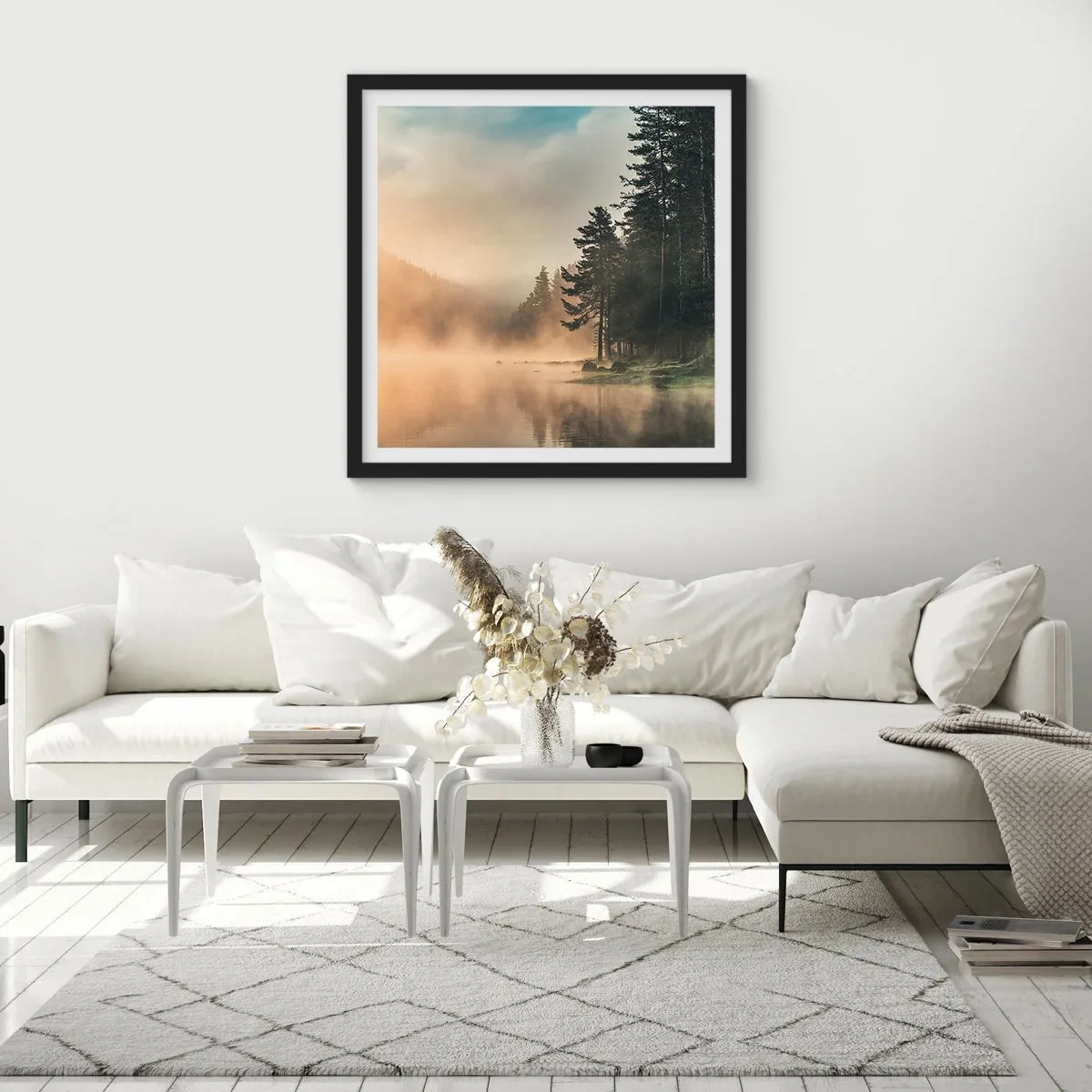 Affiche dans un cadre noir - Poster - Naissance du jour - 50x50 cm