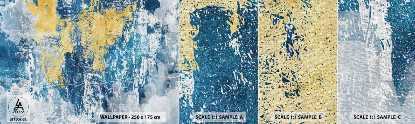 Échantillon de Papier Peint Premium Canvas - Abstraction du temps - Abstraction, Morceau, Taches - 100x30 cm