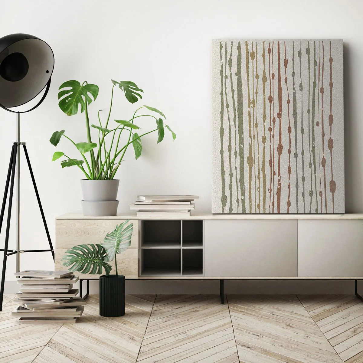 Impression sur toile - Image sur toile - Notation musicale des couleurs - 65x120 cm