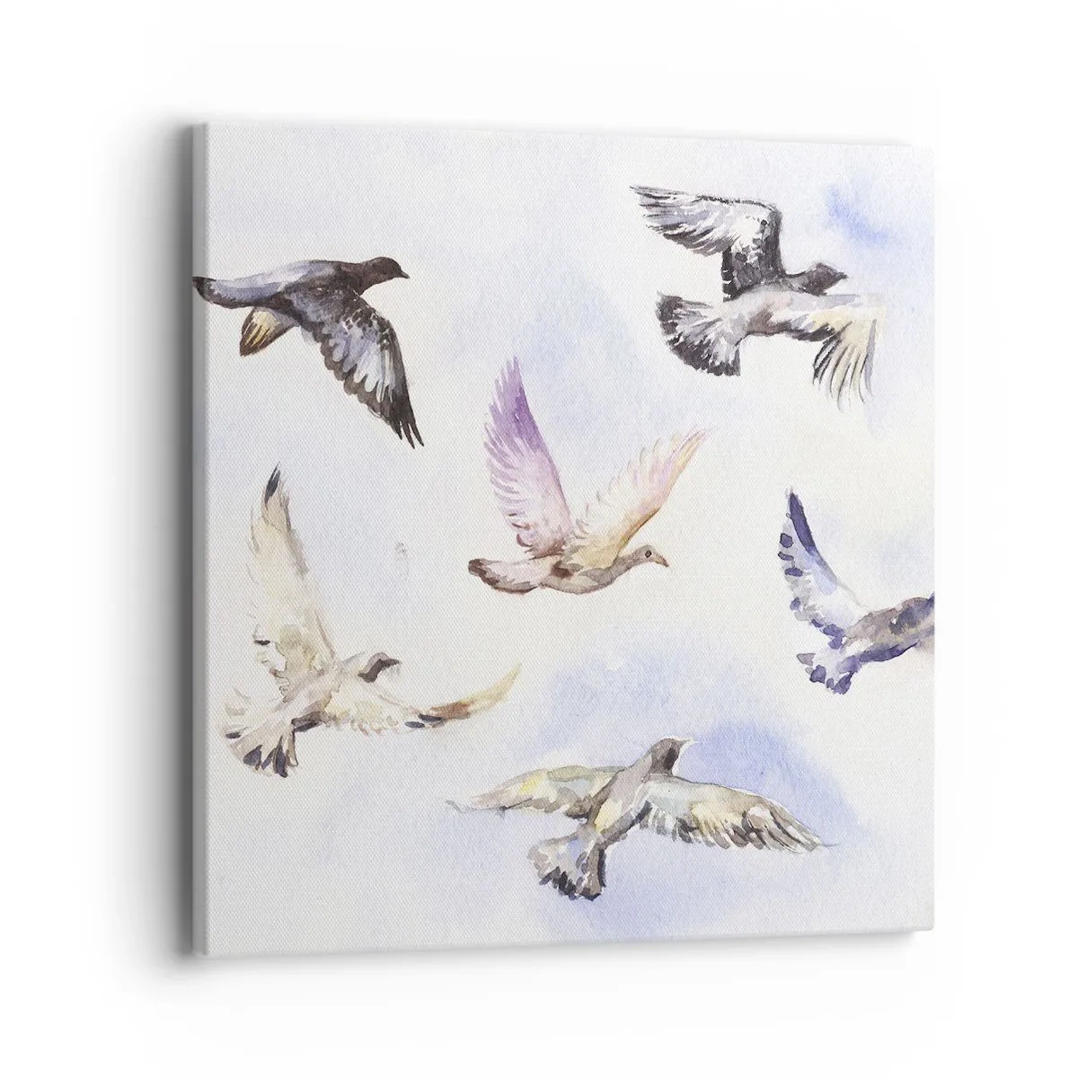 Impression sur toile - Image sur toile - Liberté en gris et bleu - 40x40 cm