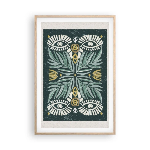 Affiche dans un chêne clair - Poster - Comme une découpe folklorique - 61x91 cm