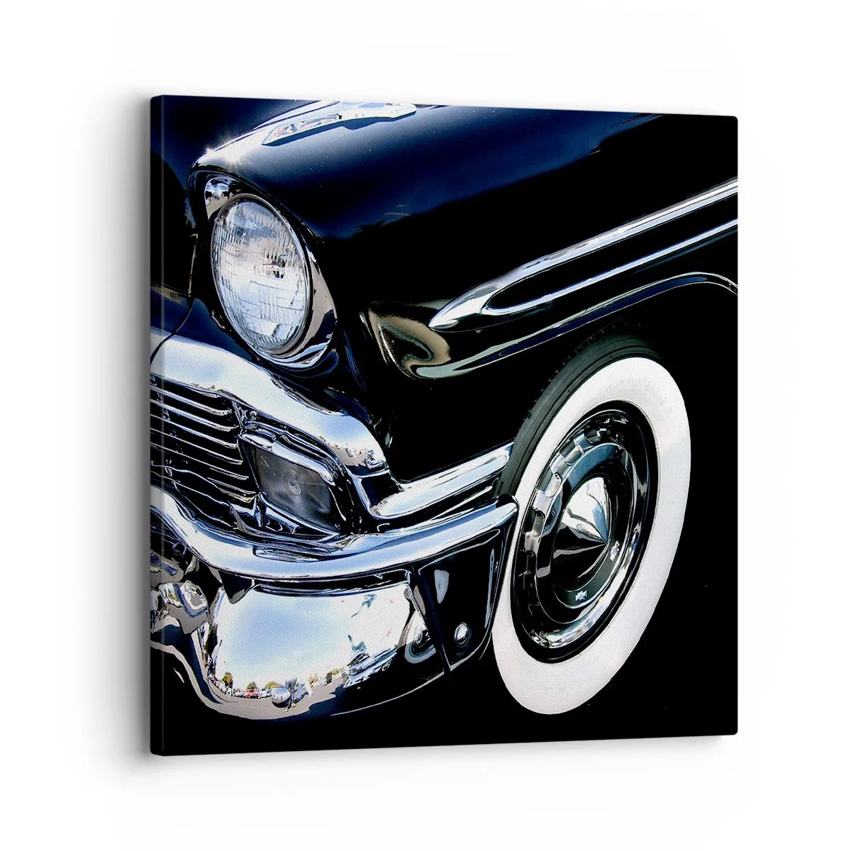 Impression sur toile - Image sur toile - Classique en argent, noir et blanc - 30x30 cm