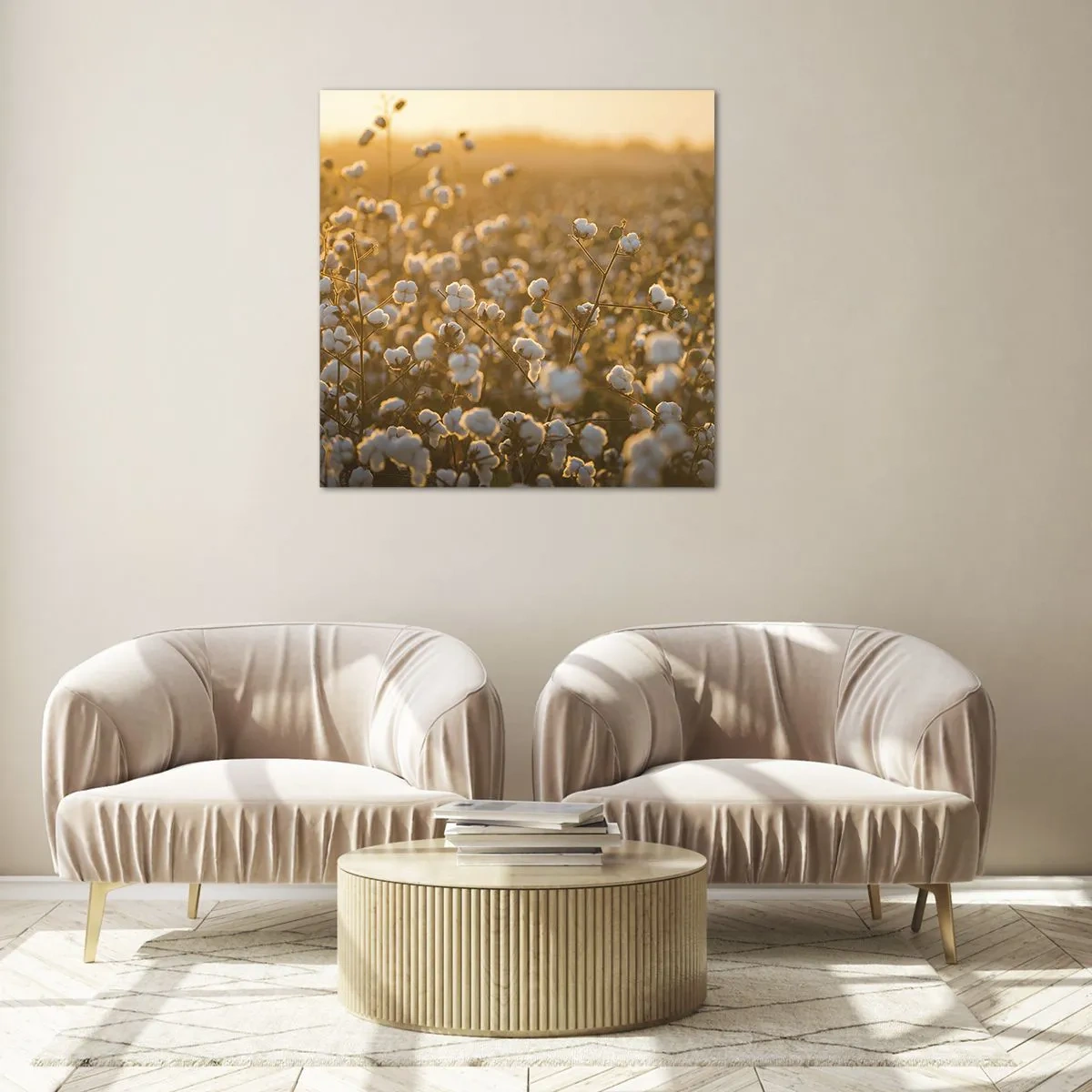 Impression sur verre - Image sur verre - Champ moelleux - 30x30 cm