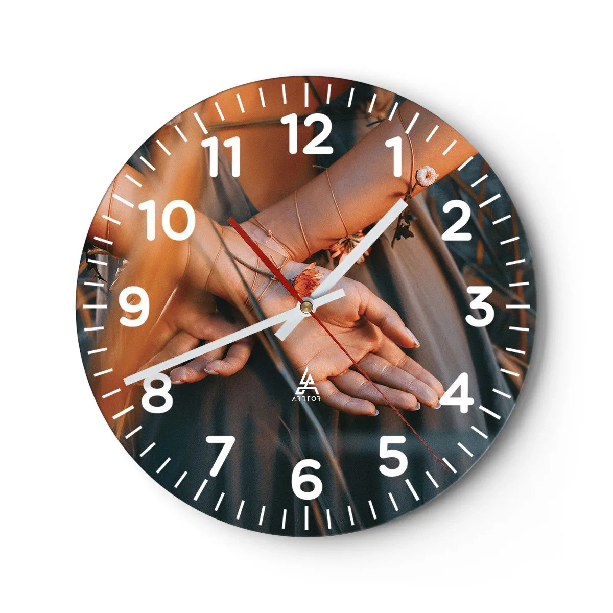 Horloge murale - Pendule murale - Liée à la nature - 40x40 cm