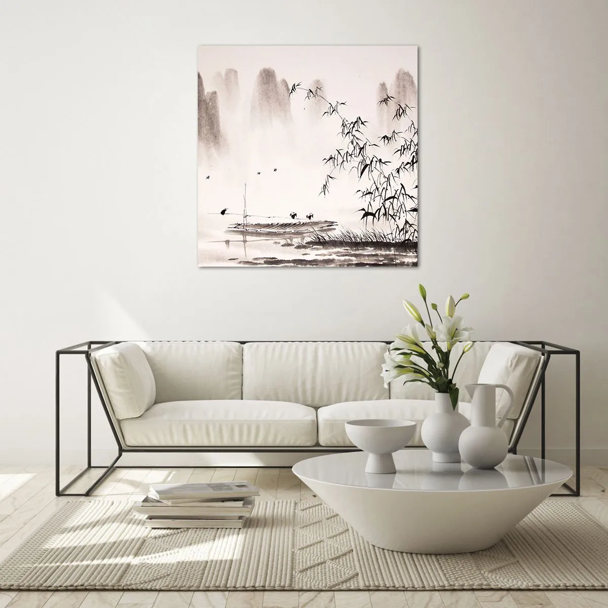 Impression sur verre - Image sur verre - Le silence des rizières - 50x50 cm