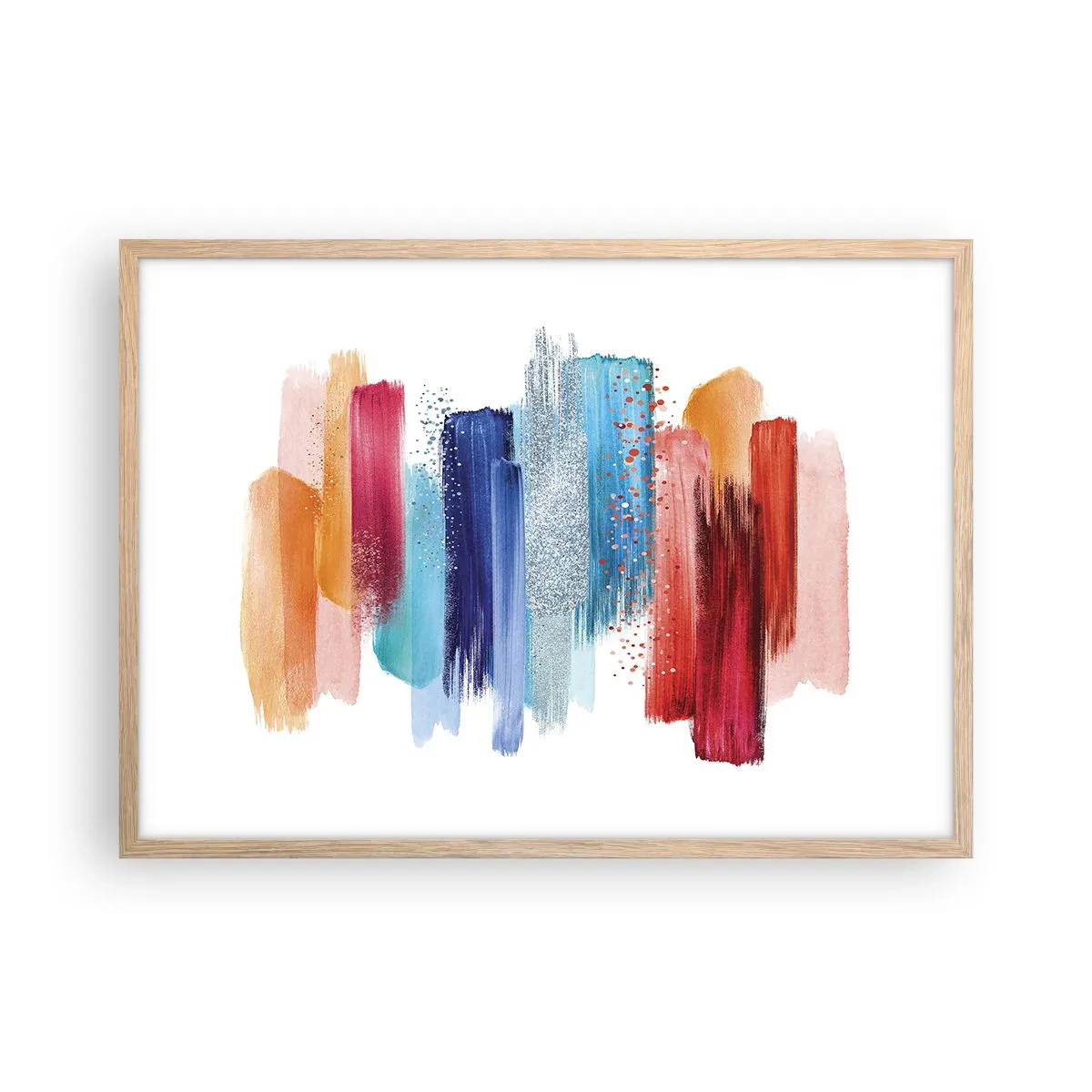 Affiche dans un chêne clair - Poster - En haut et en bas - 70x50 cm