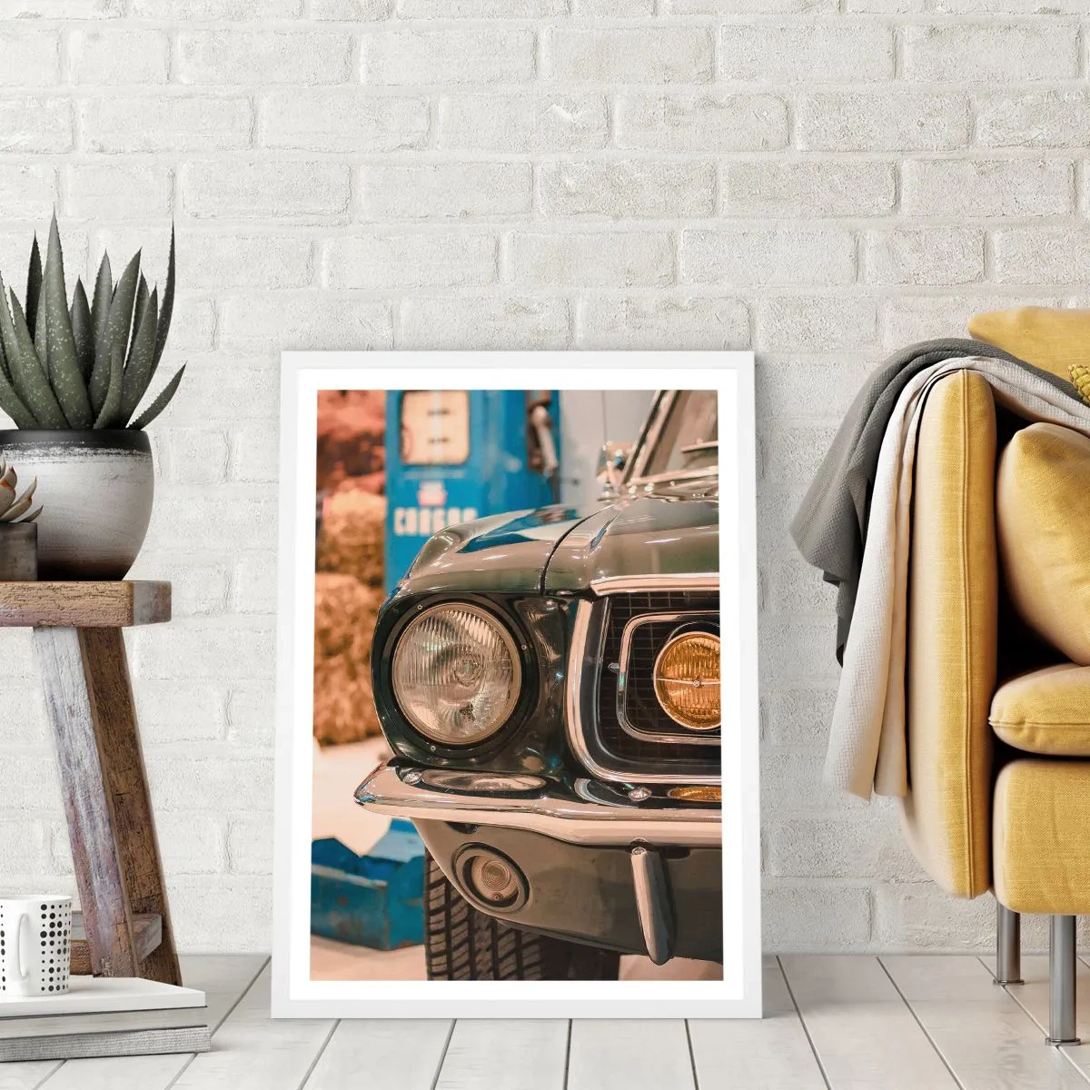 Affiche dans un cadre blanc - Poster - Rencontre avec une légende - 70x100 cm