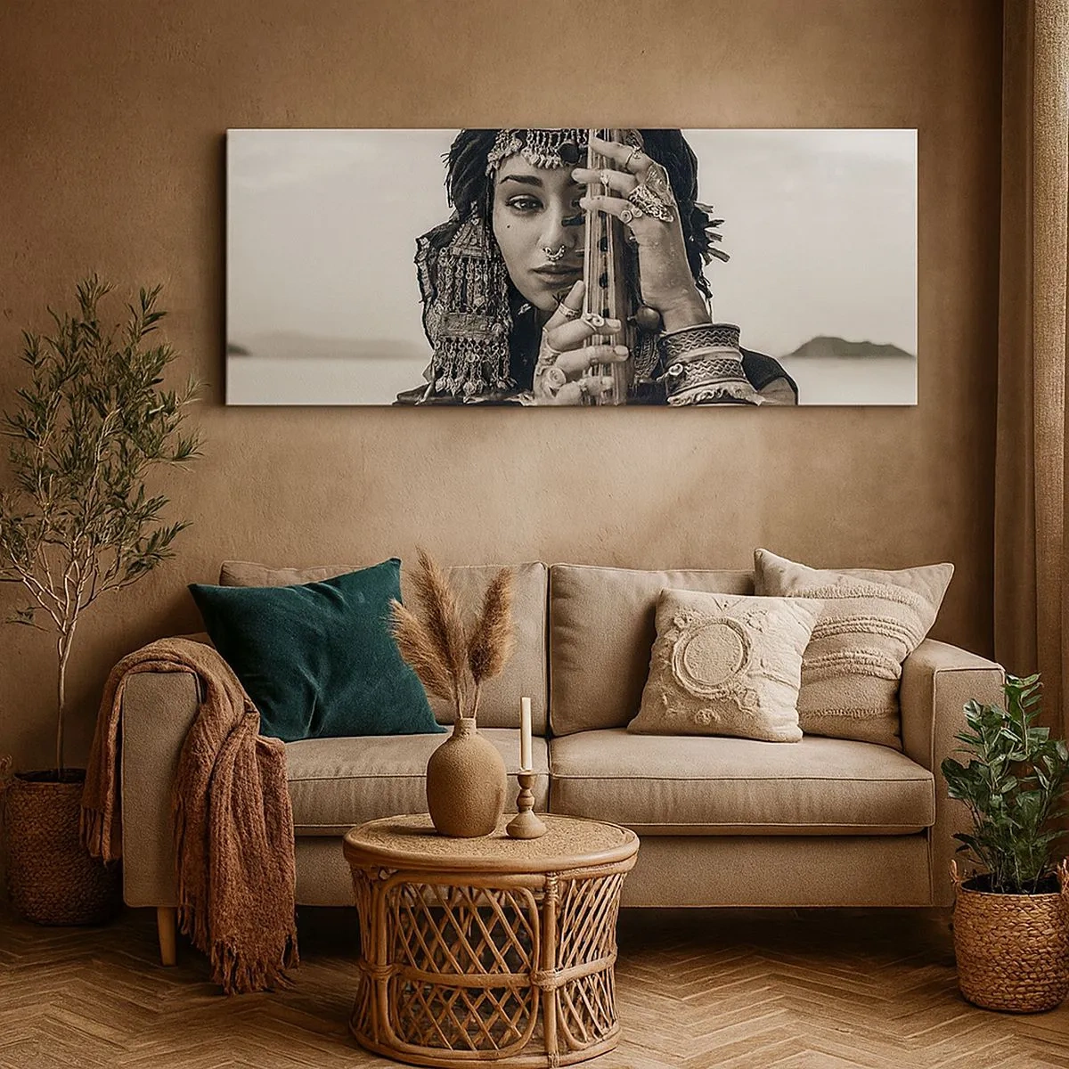 Impression sur toile - Image sur toile - Musique de l'Orient elle-même - 100x40 cm