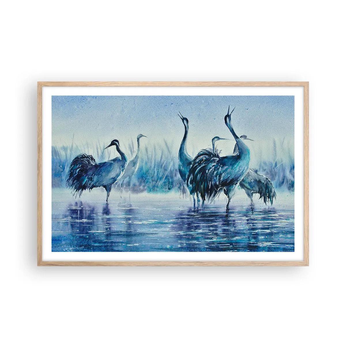 Affiche dans un chêne clair - Poster - Réunion matinale - 91x61 cm