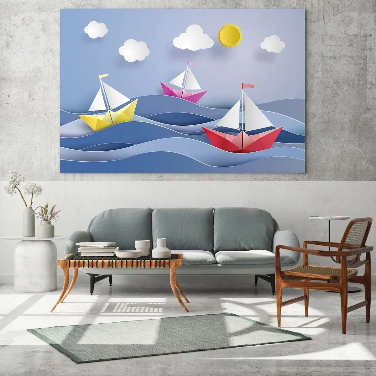 Impression sur verre - Image sur verre - Oh, comme c'est agréable de se balancer dans les vagues - 120x80cm - Ah qu'il est agréable de se balancer dans les vagues - Décoration murale moderne pour le salon et la chambre ARTTOR