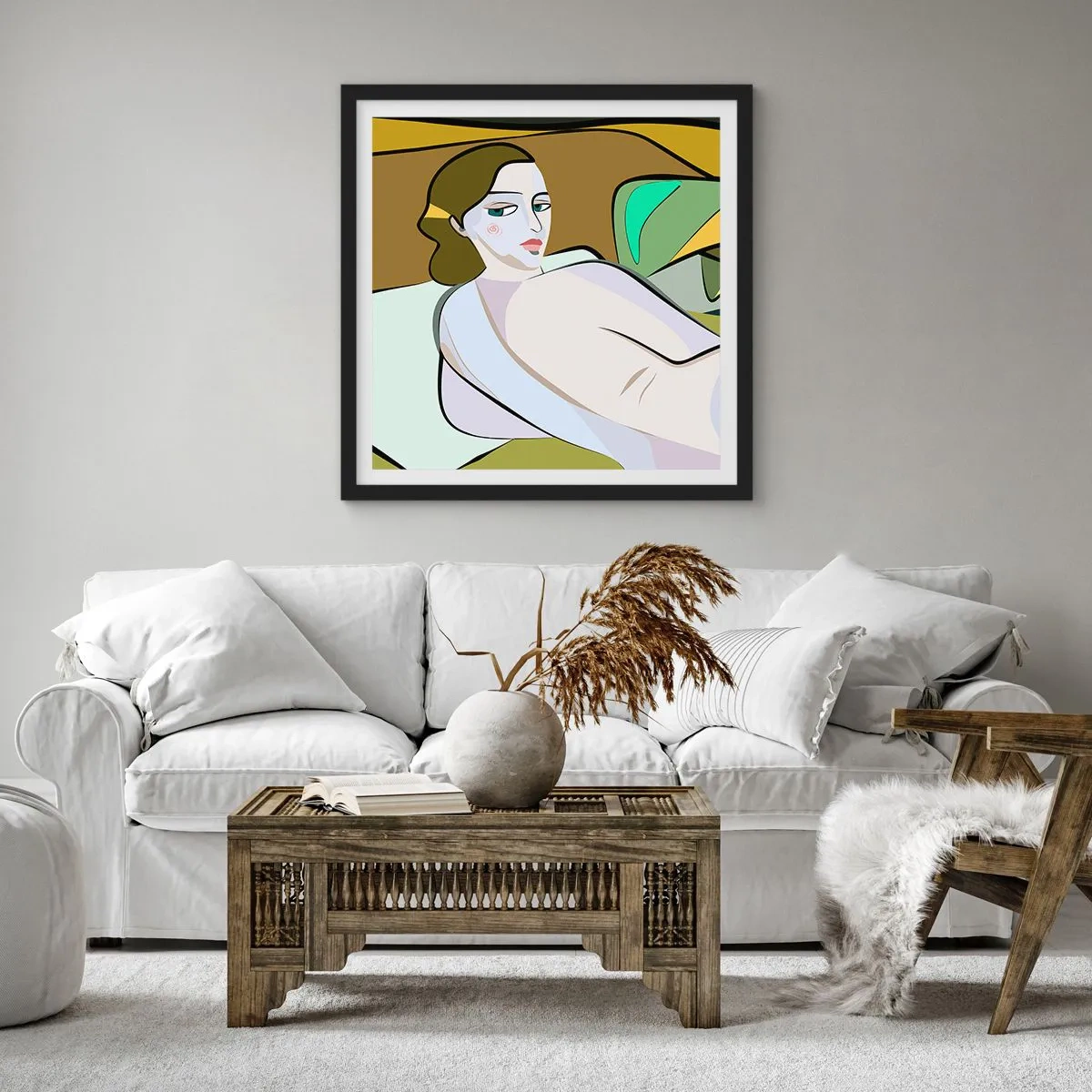 Affiche dans un cadre noir - Poster - Portrait intime - 40x40 cm