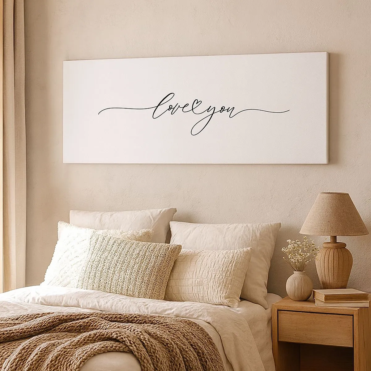 Impression sur toile - Image sur toile - Noir sur blanc - 100x40 cm