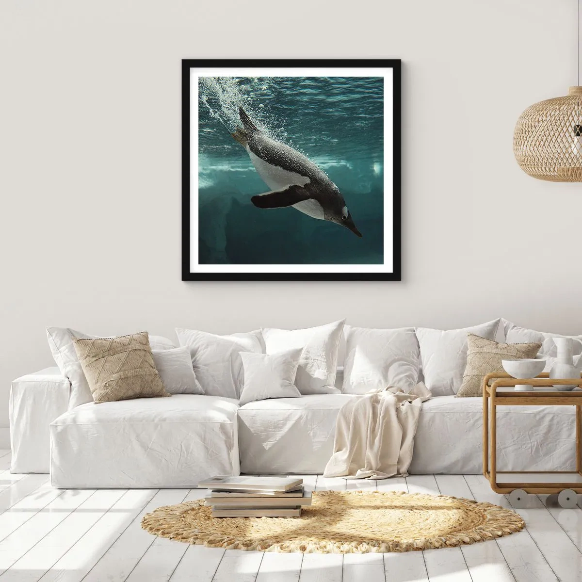 Affiche dans un cadre noir - Poster - Bienvenue dans mon monde - 60x60 cm