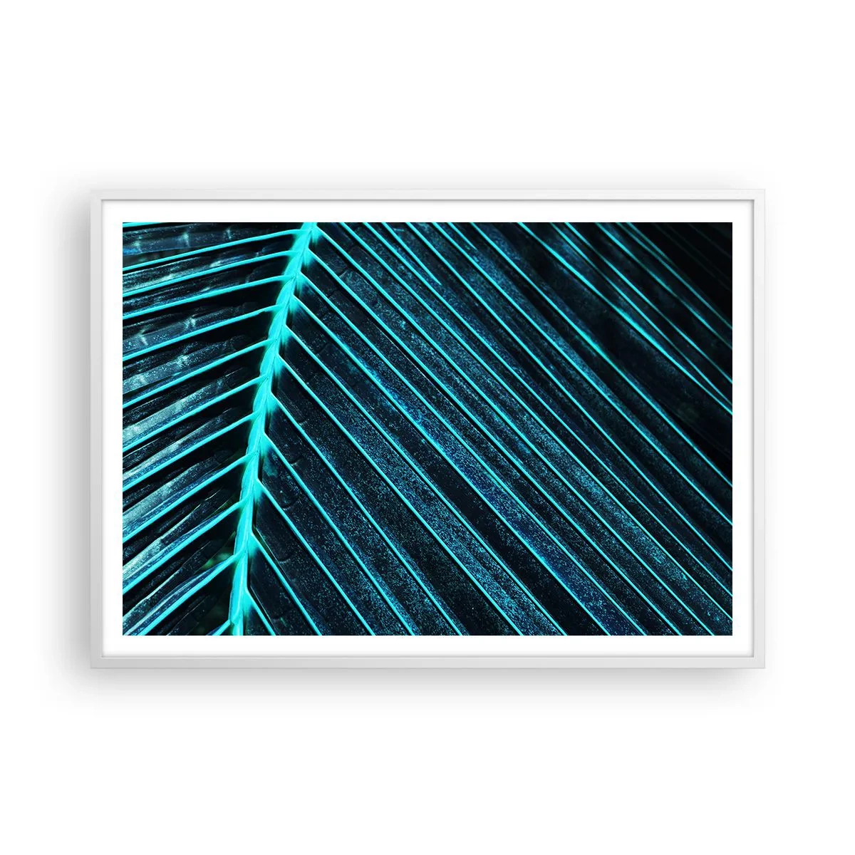 Affiche dans un cadre blanc - Poster - Texture verte - 100x70 cm