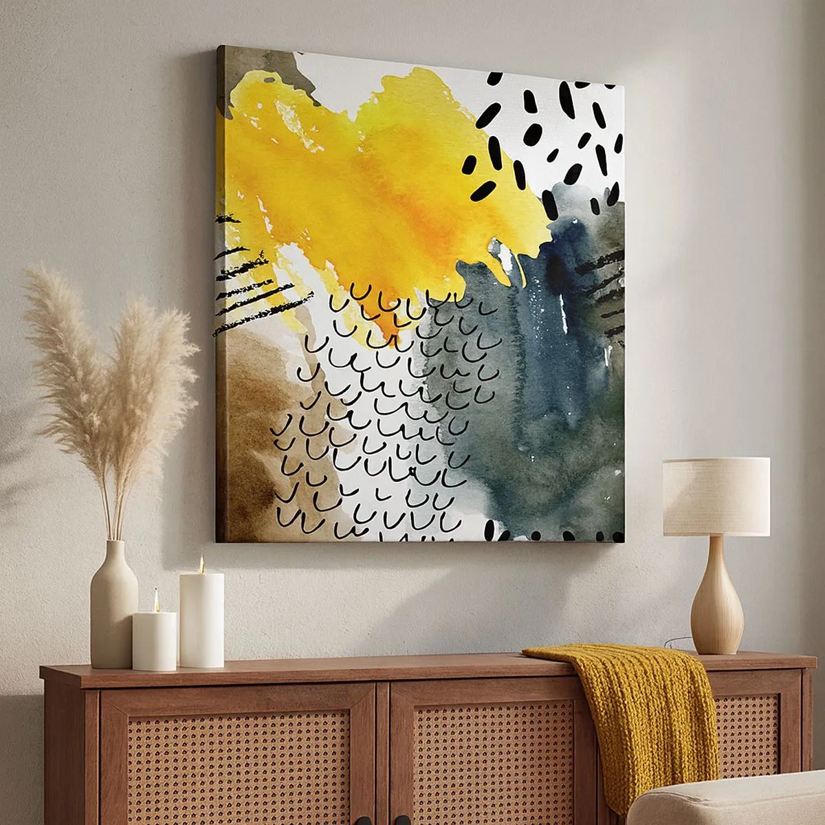 Impression sur toile - Image sur toile - Rencontre des éléments - 30x30 cm