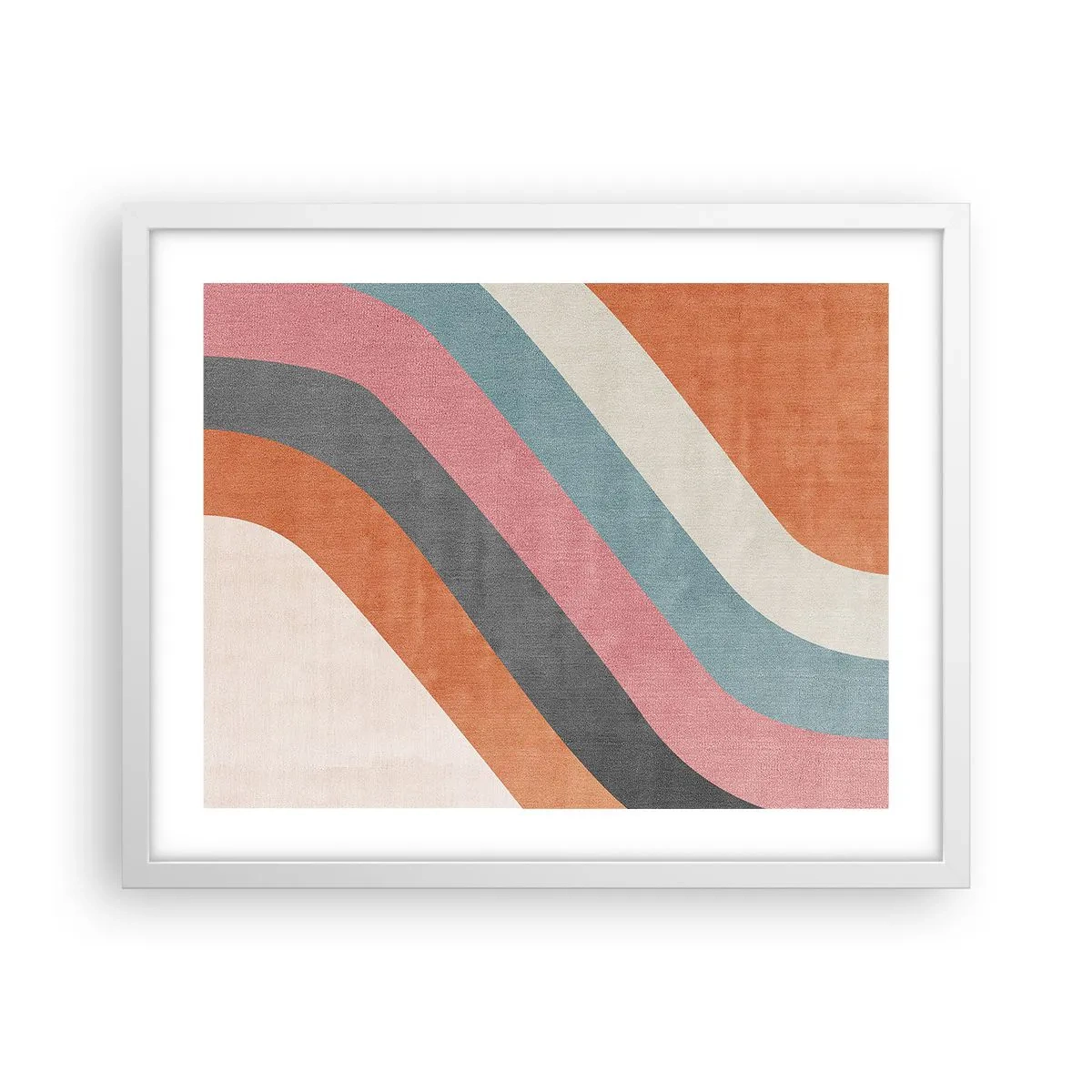 Affiche dans un cadre blanc - Poster - Composition diagonale – mouvement - 50x40 cm