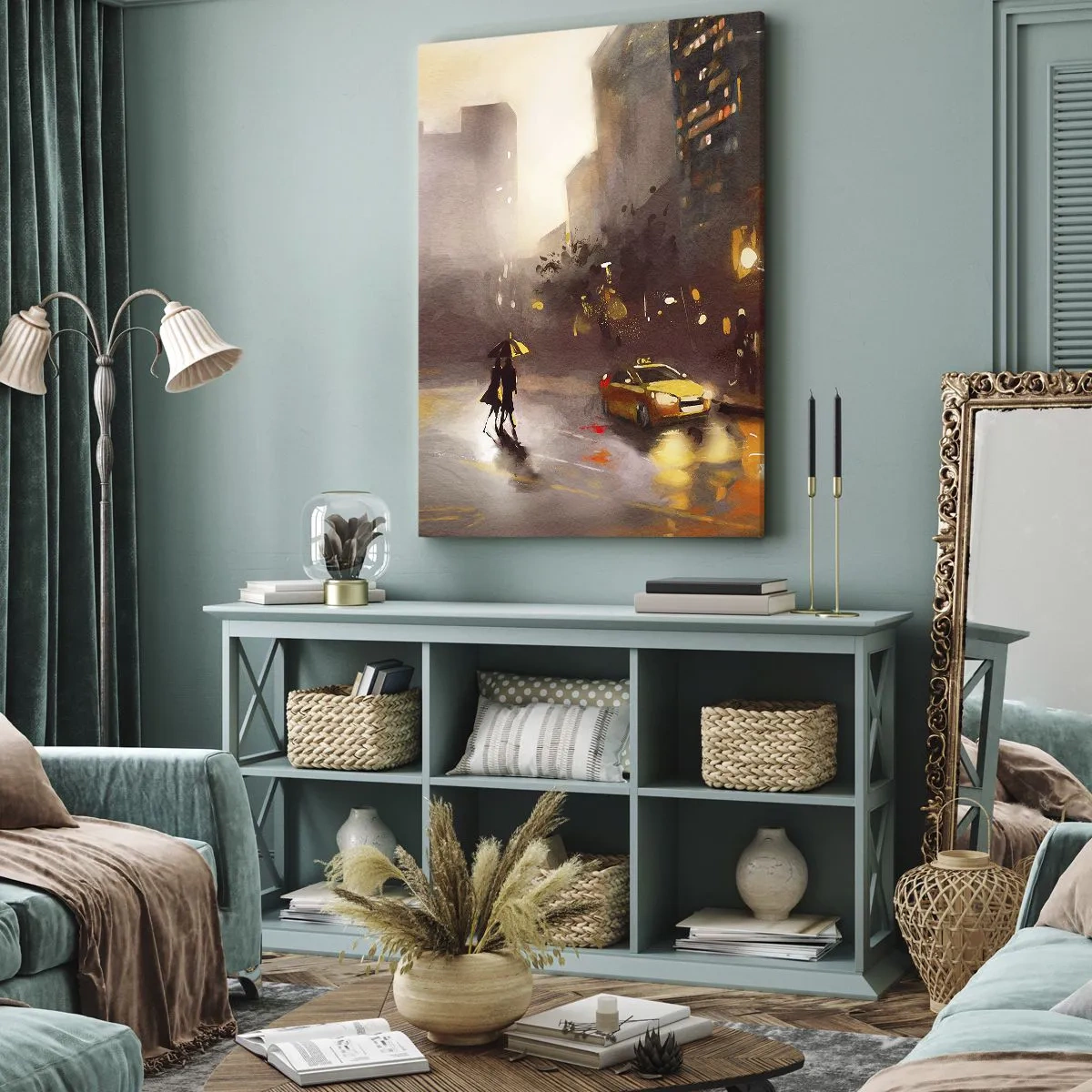 Impression sur toile - Image sur toile - Dans les lumières de New-York - 65x120 cm