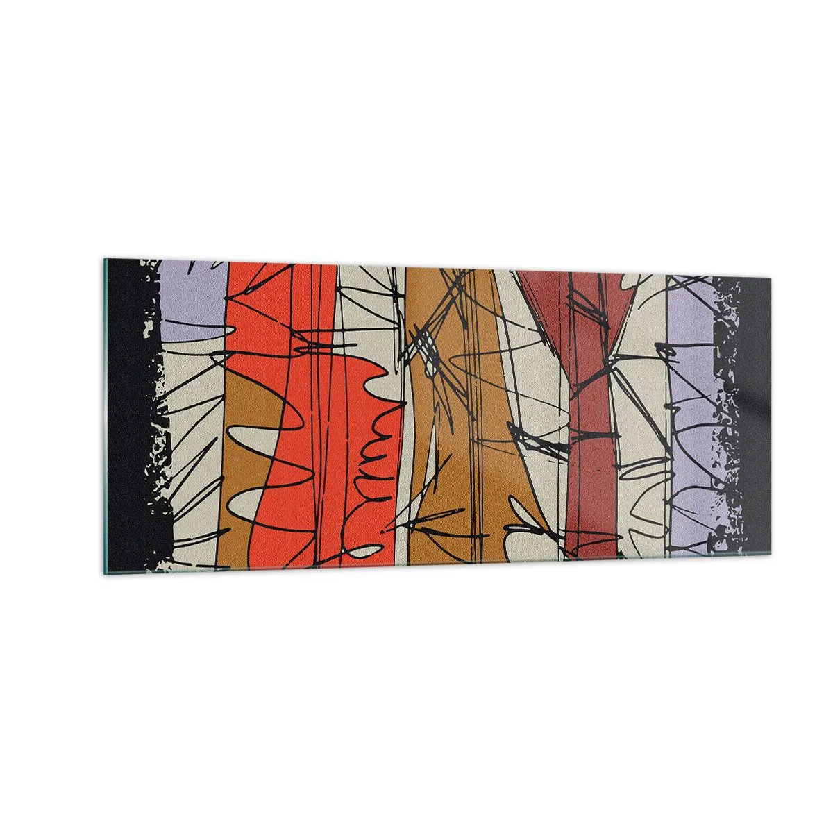 Impression sur verre - Image sur verre - Composition spontanée - 100x40 cm