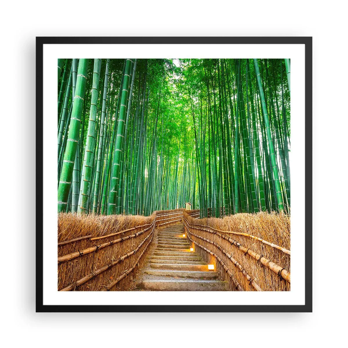 Affiche dans un cadre noir - Poster - L'essence de la nature asiatique - 60x60 cm