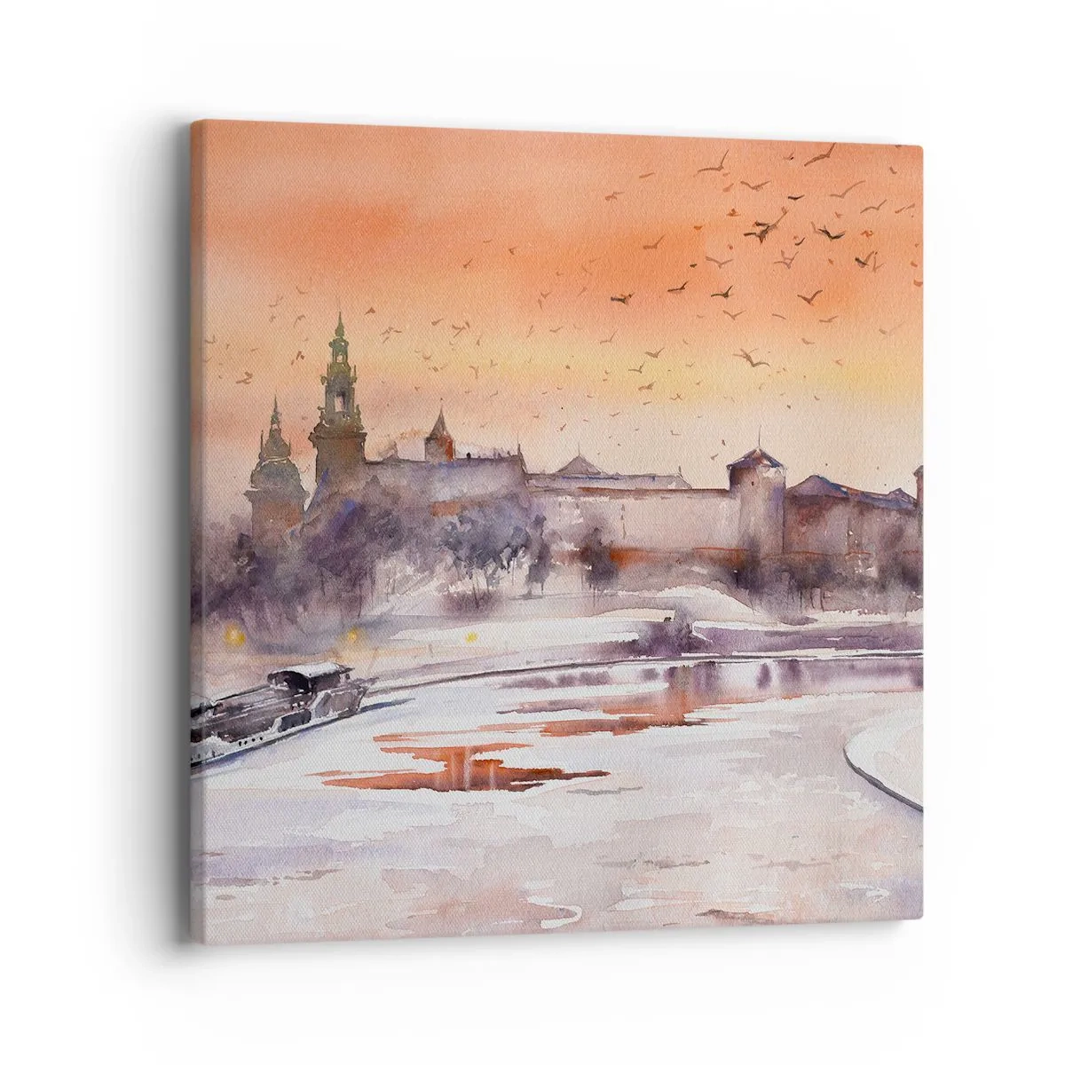 Impression sur toile - Image sur toile - Coucher de soleil royal - 40x40 cm