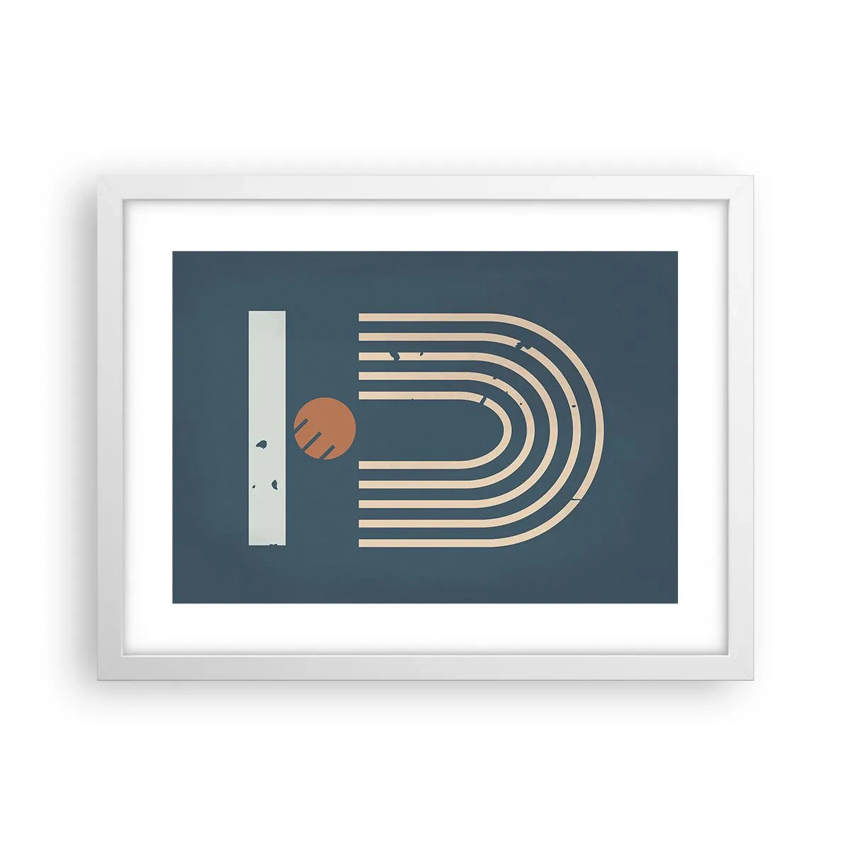 Affiche dans un cadre blanc - Poster - Géométrie sur la grenade - 40x30 cm