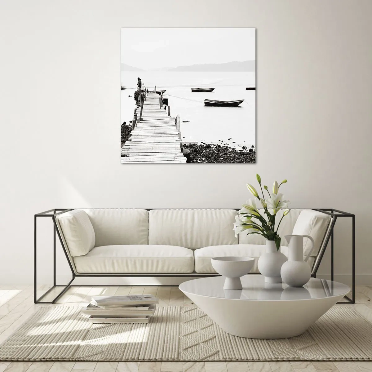 Impression sur verre - Image sur verre - Calme et propre au bord de l'eau - 40x40 cm