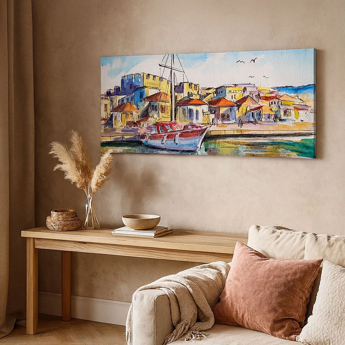 Impression sur toile - Image sur toile - Après-midi arc-en-ciel - 100x40 cm