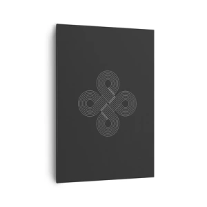 Impression sur toile - Image sur toile - Motif celtique dans un style minimaliste sur fond noir - 70x100cm - Dans l'âme celtique - Décoration murale moderne pour le salon et la chambre ARTTOR