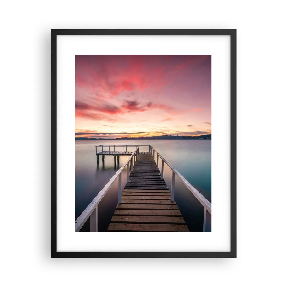 Affiche dans un cadre noir - Poster - La douce flamme du soir - 40x50 cm