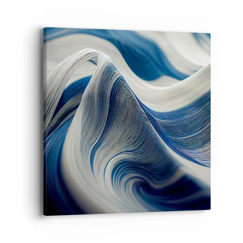 Impression sur toile - Image sur toile - La fluidité du bleu et du blanc - 40x40 cm