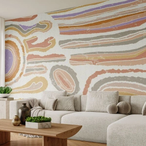 Papier Peint Photo Standard Eco - Coupes transversales colorées - Pastel, Bohème, Minimaliste - 250x175 cm