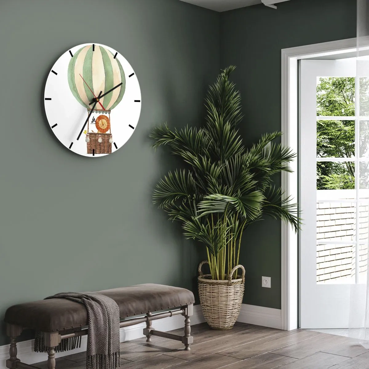 Horloge murale - Pendule murale - Les voyages de Léon - 40x40 cm