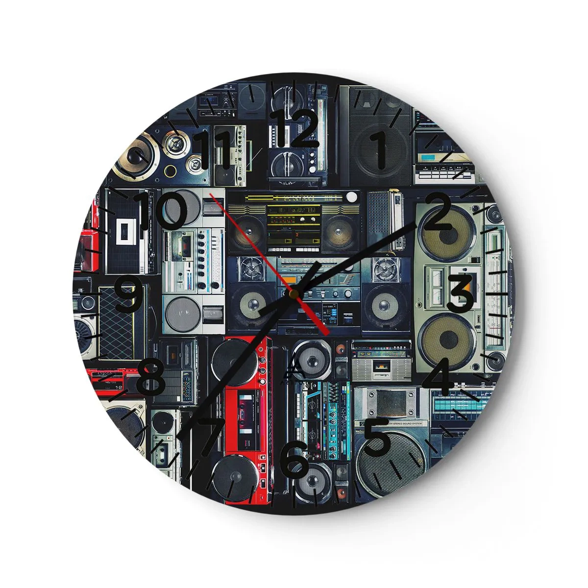 Horloge murale - Pendule murale - Nostalgie des années 80 - 40x40 cm