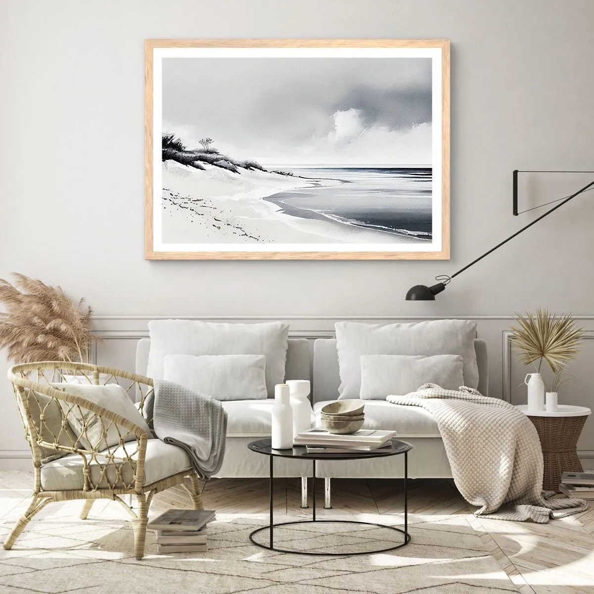 Affiche dans un chêne clair - Poster - Ensemble depuis toujours - 100x70 cm