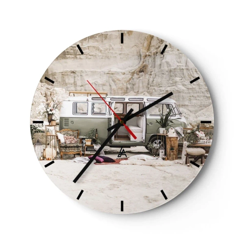 Horloge murale - Pendule murale - Il est temps de commencer le voyage - 40x40 cm