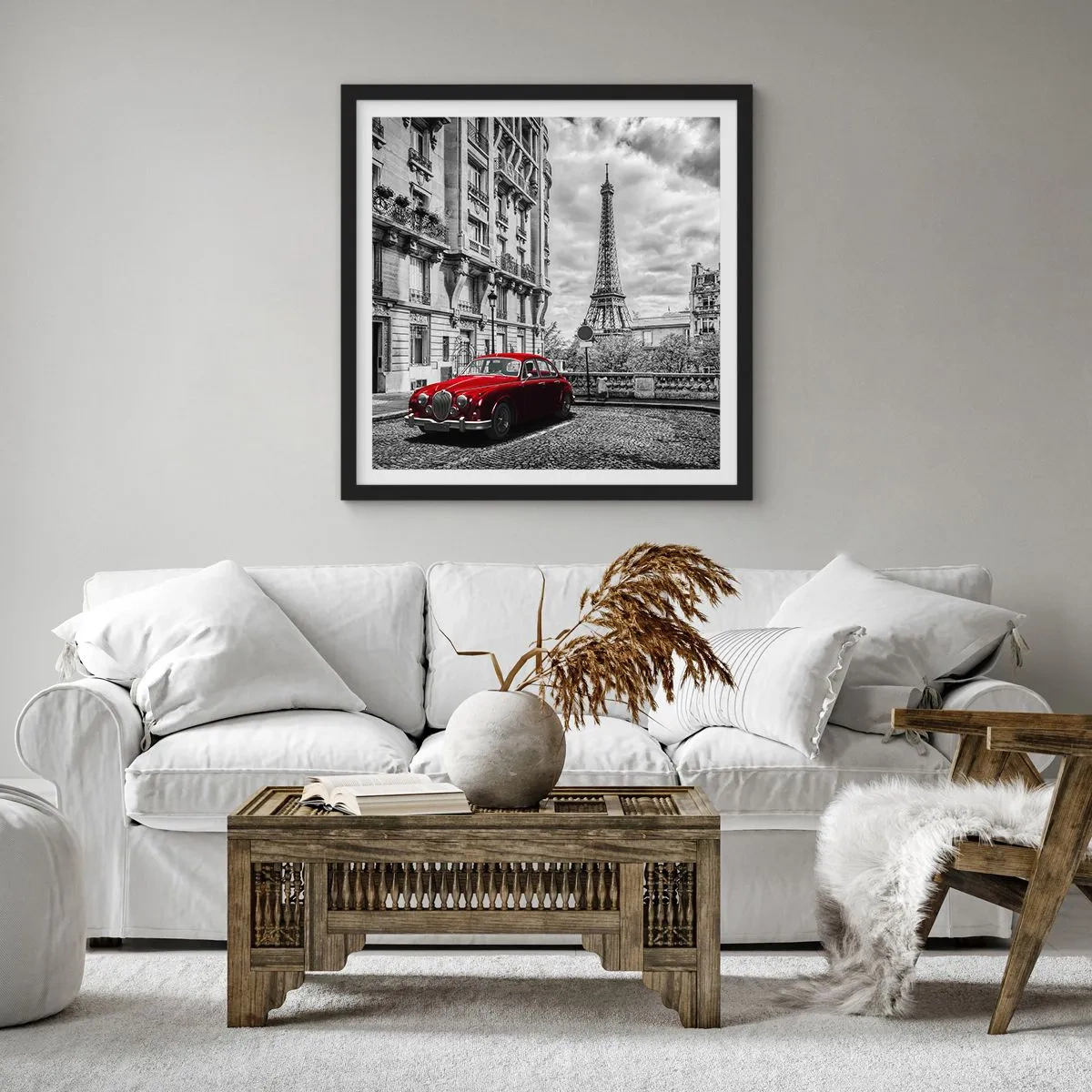 Affiche dans un cadre noir - Poster - Prédateur dans la ville - 40x40 cm