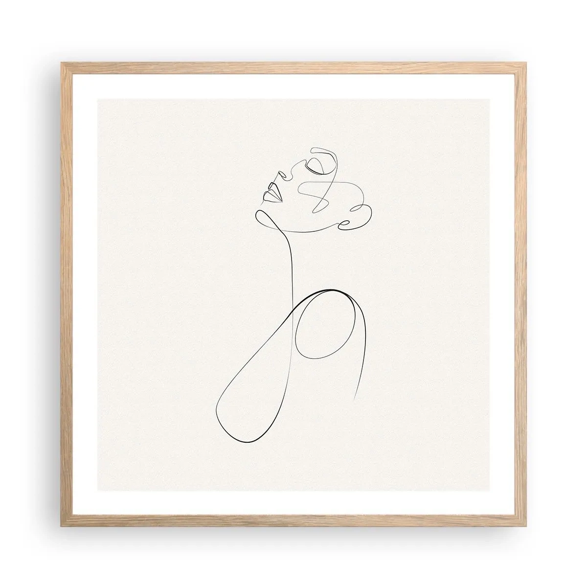 Affiche dans un chêne clair - Poster - En boucle dans les rêves - 60x60 cm