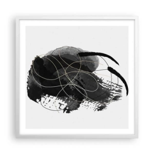 Affiche dans un cadre blanc - Poster - Fait de noir - 60x60 cm