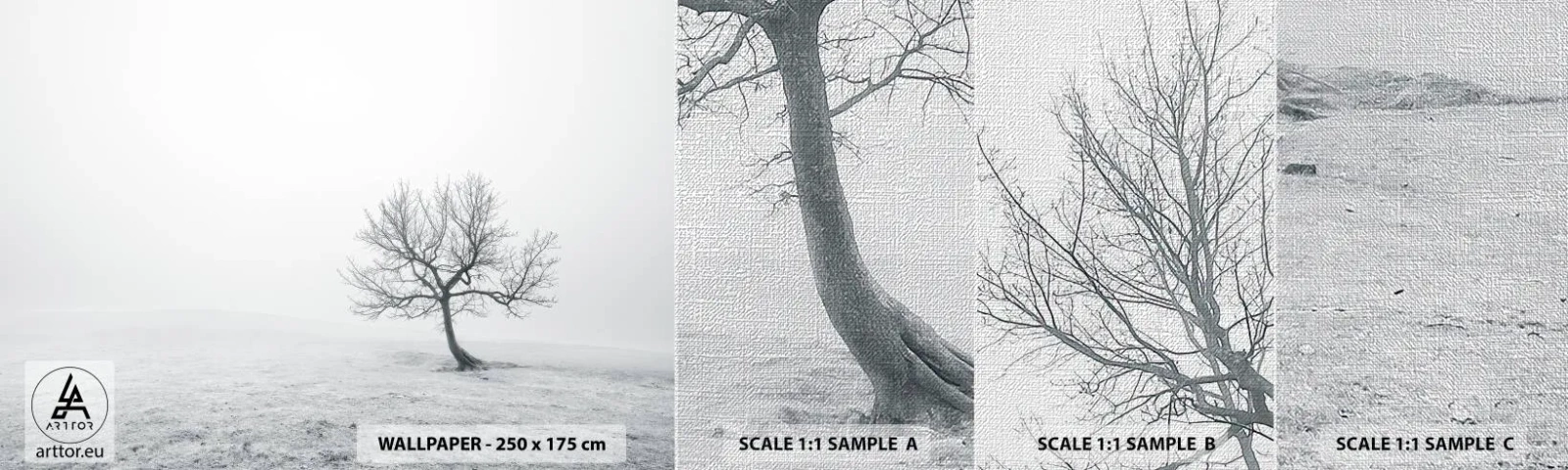 Échantillon de Papier Peint Premium Canvas - Contre le néant - Paysage, Arbre, Nature - 100x30 cm