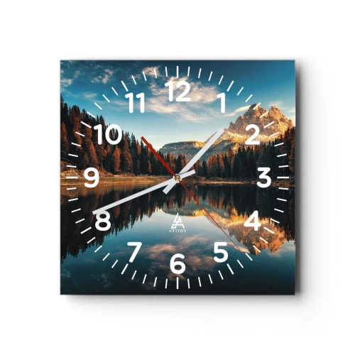 Horloge murale - Pendule murale - Double paysage - 40x40 cm
