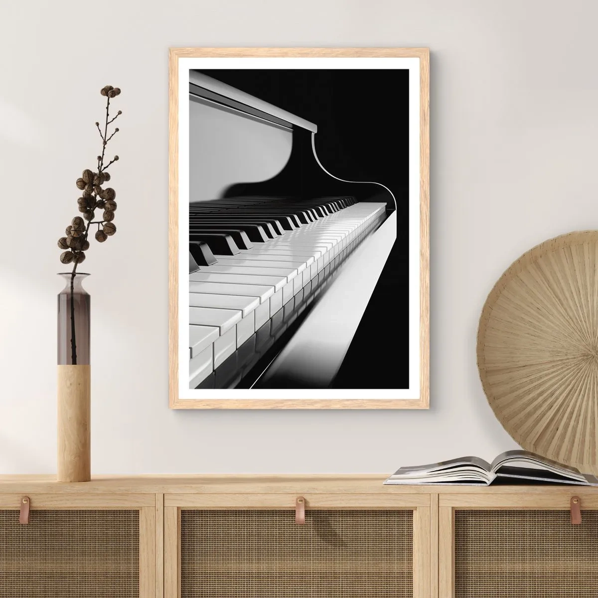 Affiche dans un chêne clair - Poster - Harmonie des formes et des couleurs - 50x70 cm